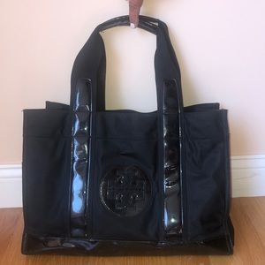 Tory Burch Large Black Ella Tote Bag